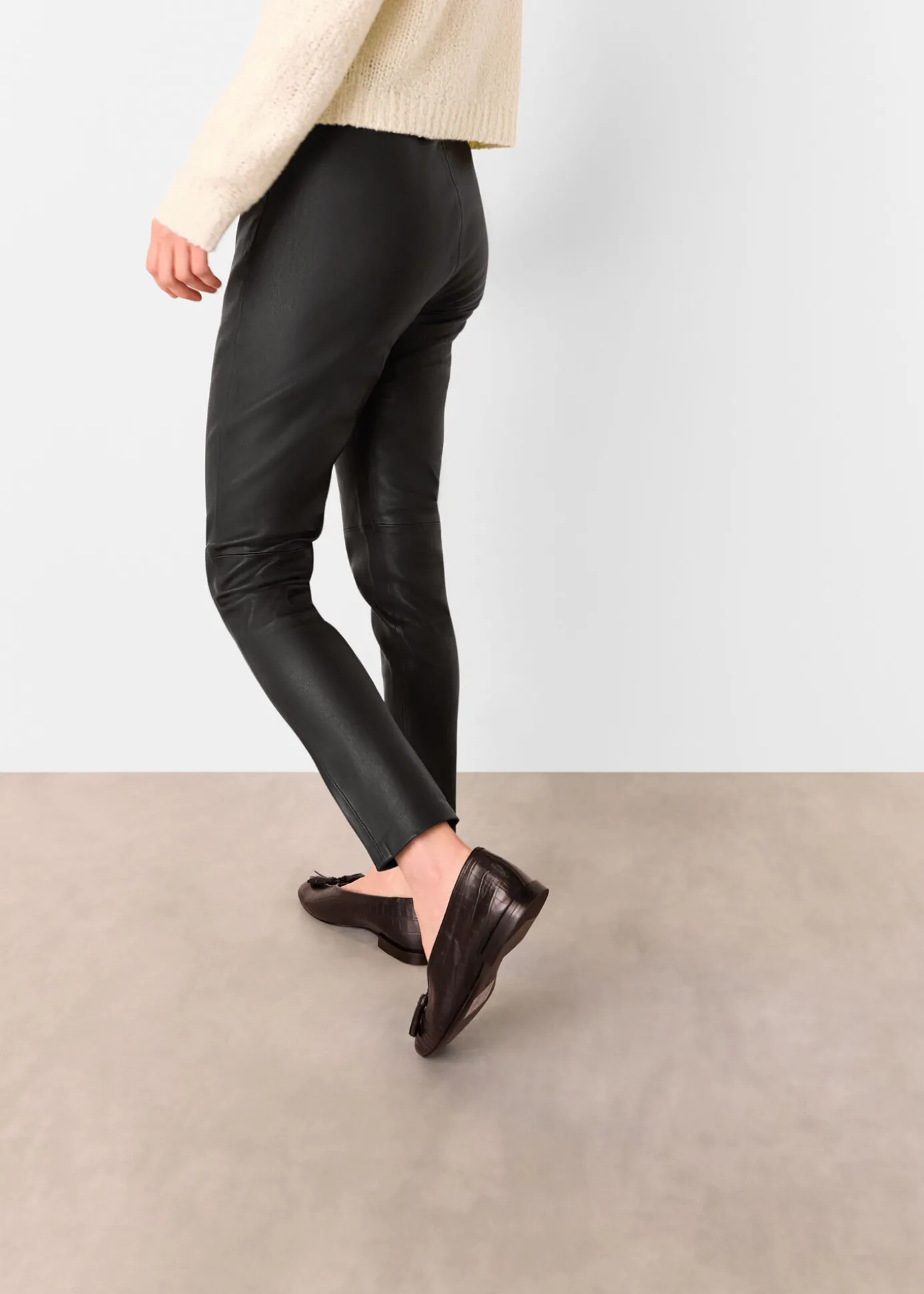 Black Stretch Leather Legging