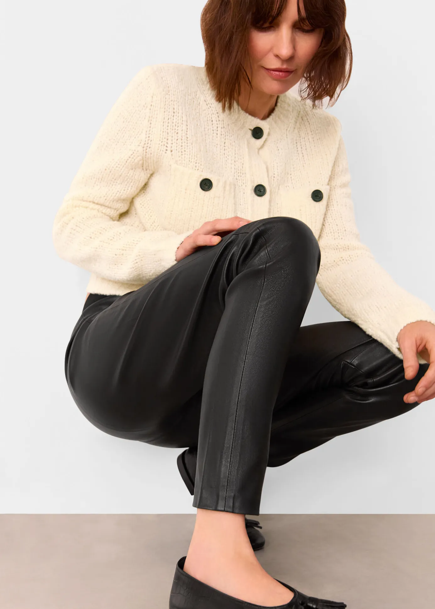 Black Stretch Leather Legging