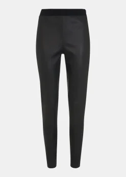 Black Stretch Leather Legging