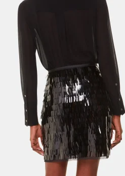 Black Sword Sequin Mini Skirt