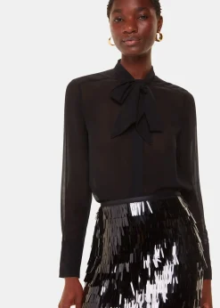 Black Sword Sequin Mini Skirt