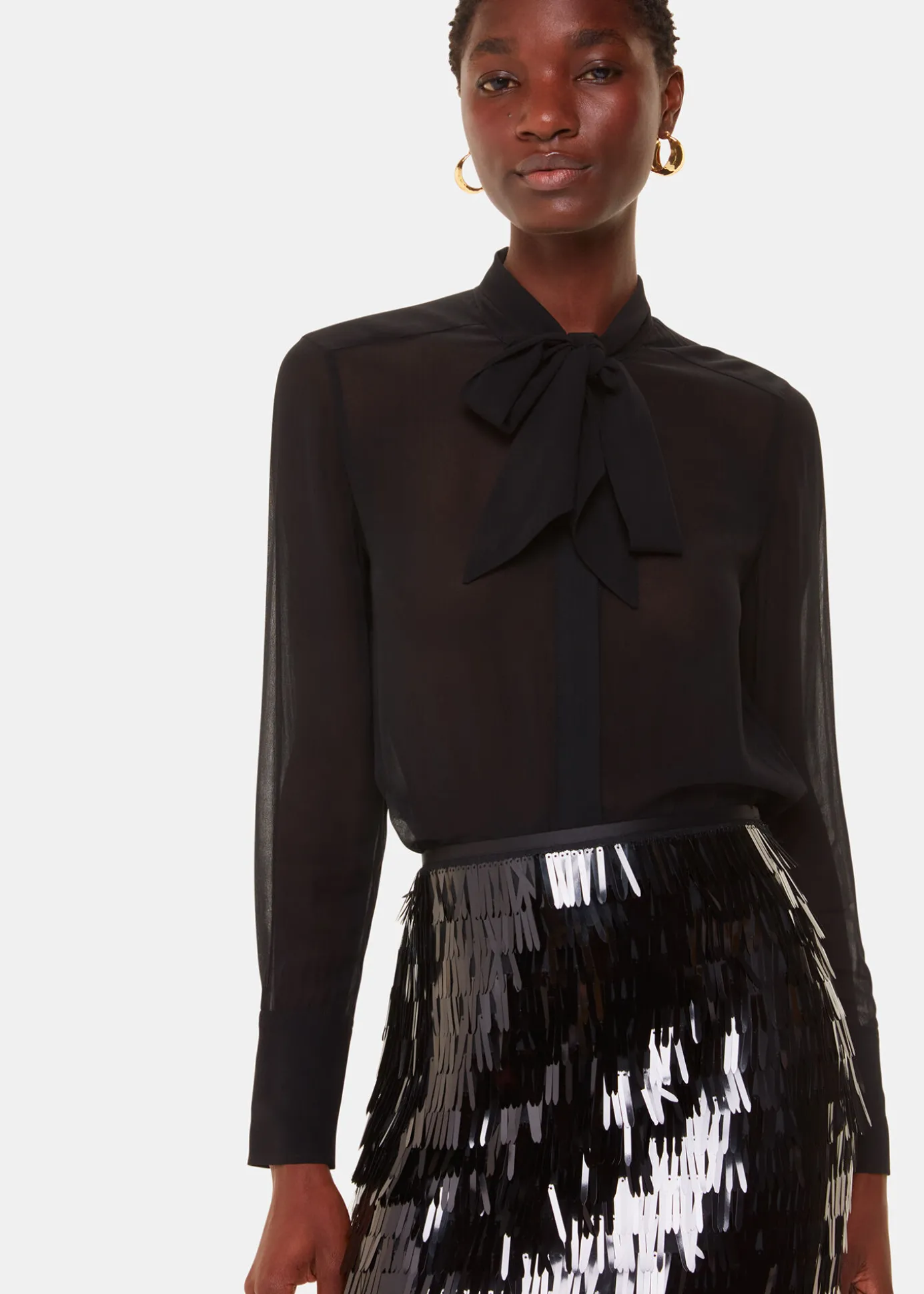 Black Sword Sequin Mini Skirt