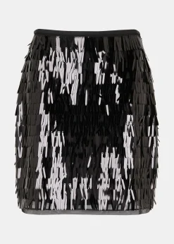 Black Sword Sequin Mini Skirt