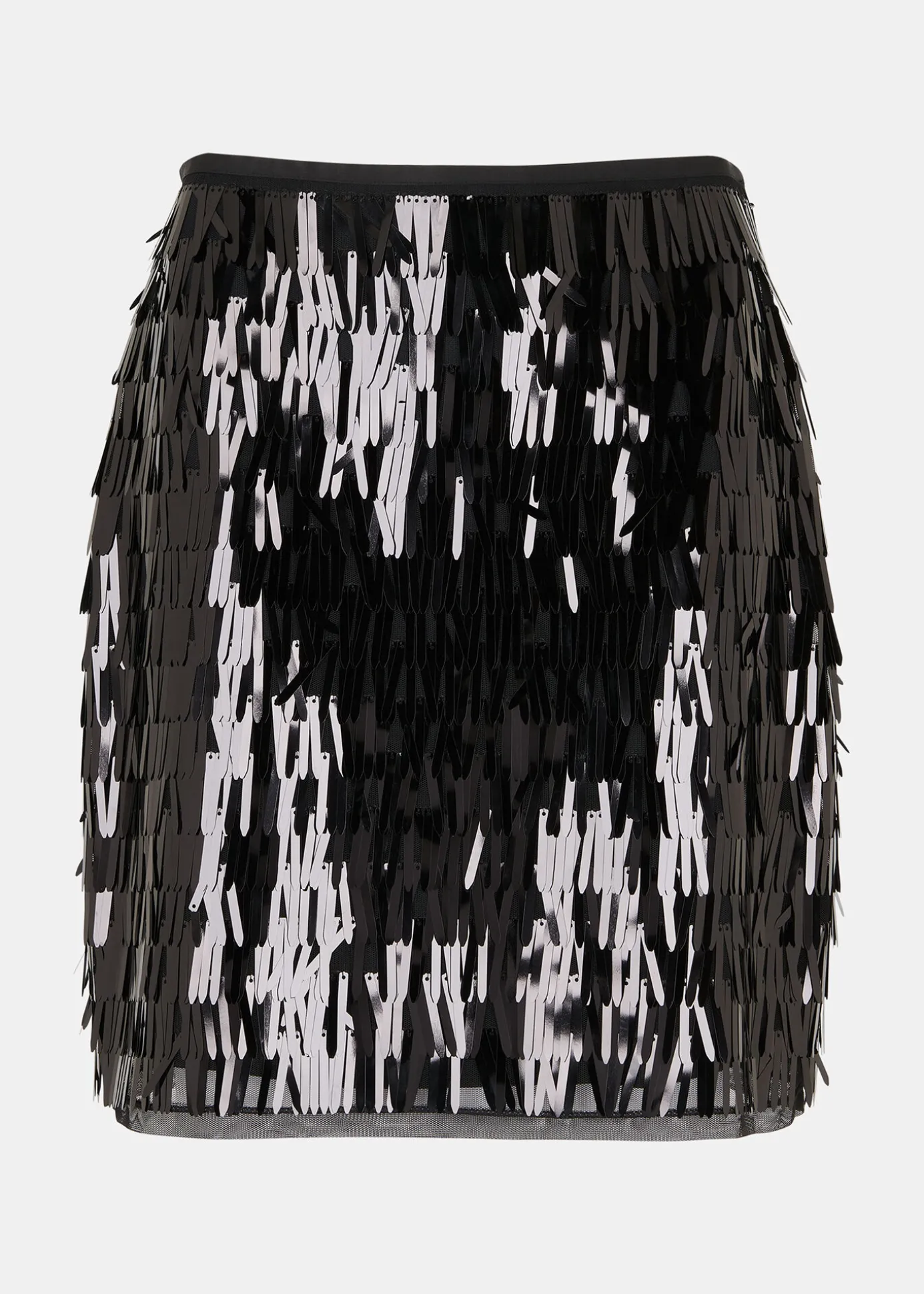 Black Sword Sequin Mini Skirt