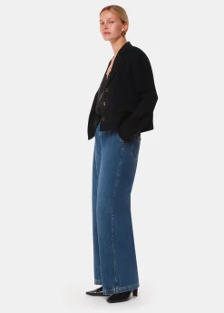 Black Tailored Short Crepe Blazer