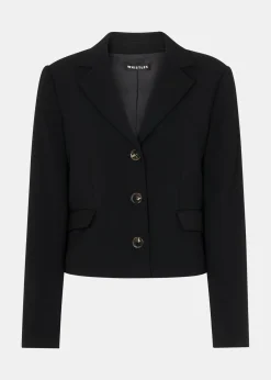 Black Tailored Short Crepe Blazer