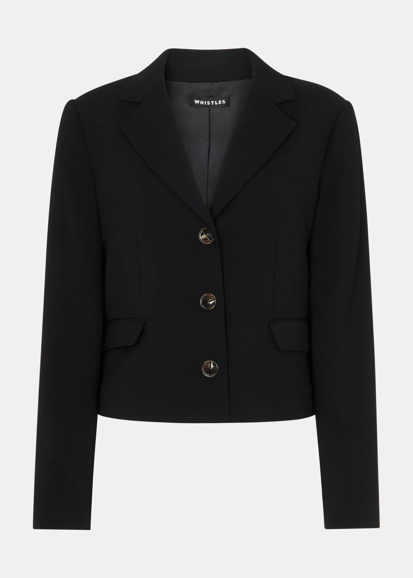 Black Tailored Short Crepe Blazer