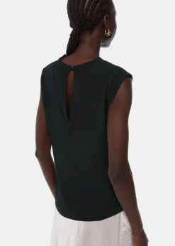 Black Textured Sleeveless Tank