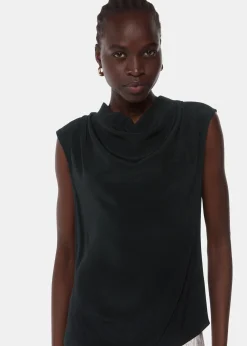 Black Textured Sleeveless Tank