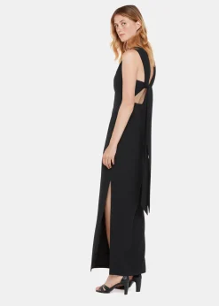 Black Tie Back Maxi Dress