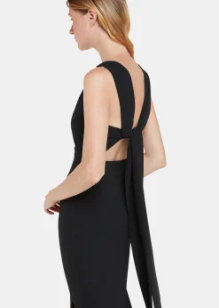 Black Tie Back Maxi Dress