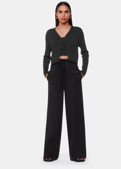 Black Tie Front Detail Cardigan