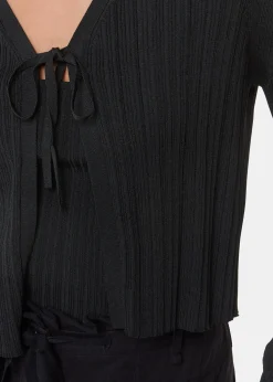 Black Tie Front Detail Cardigan
