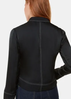 Black Top Stitch Detail Shirt