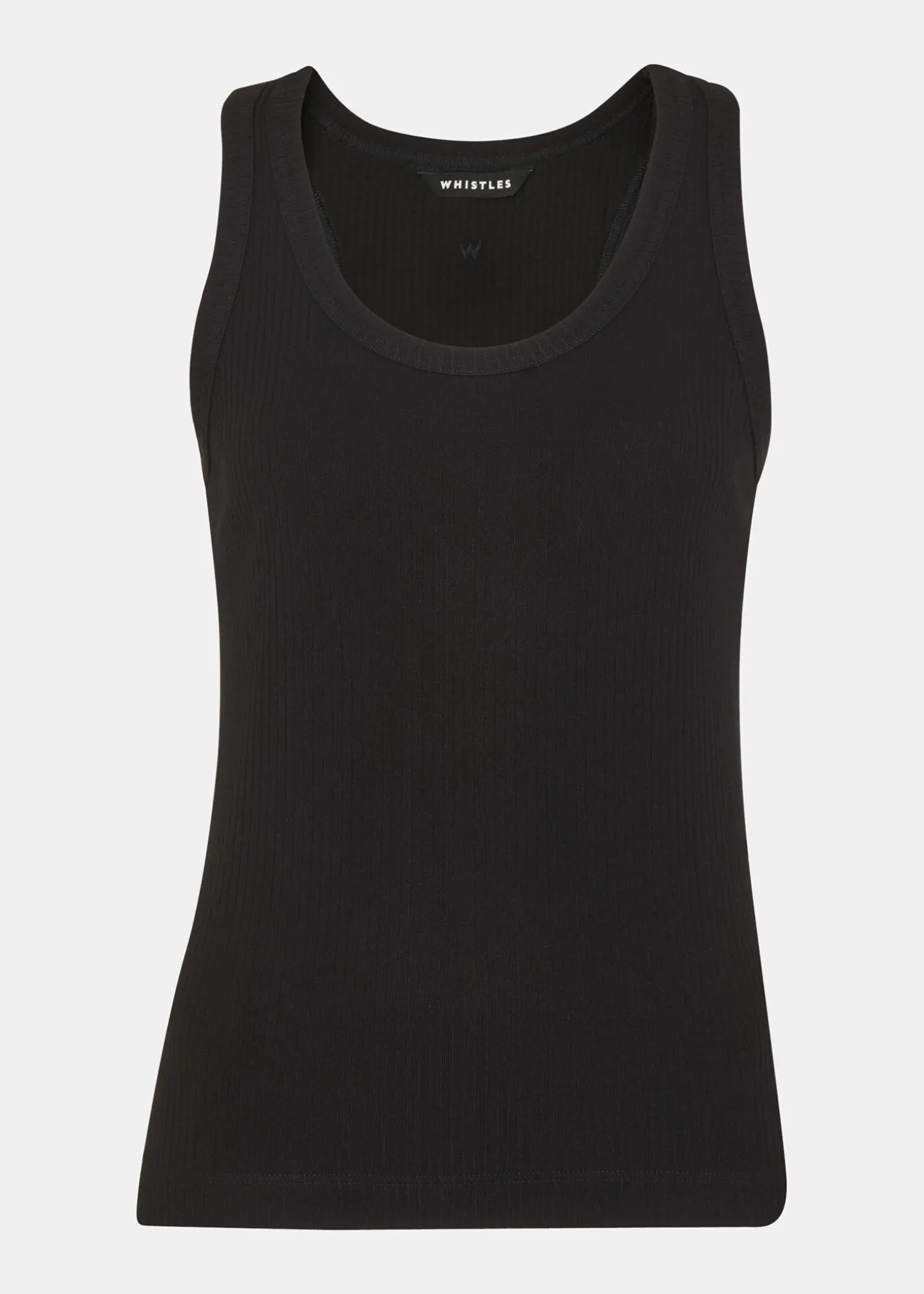 Black Ultimate Ribbed Scoop Vest