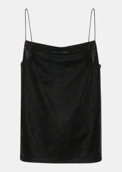 Black Velvet Cowl Neck Cami Top