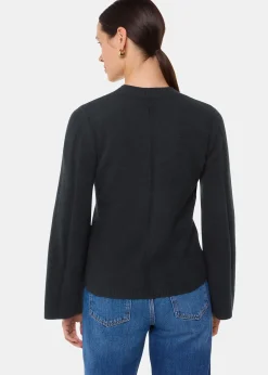 Black Wide Sleeve Detail Cardigan