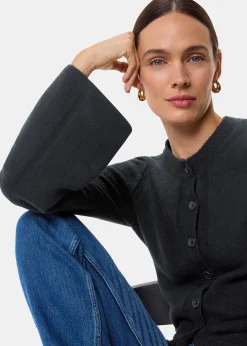 Black Wide Sleeve Detail Cardigan