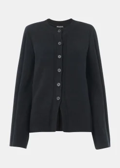 Black Wide Sleeve Detail Cardigan