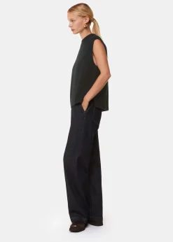 Black Wool Sleeveless Tank