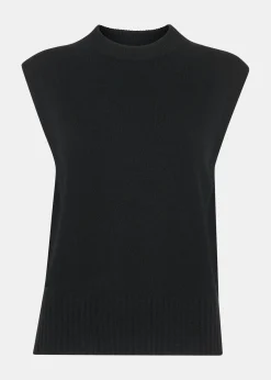 Black Wool Sleeveless Tank
