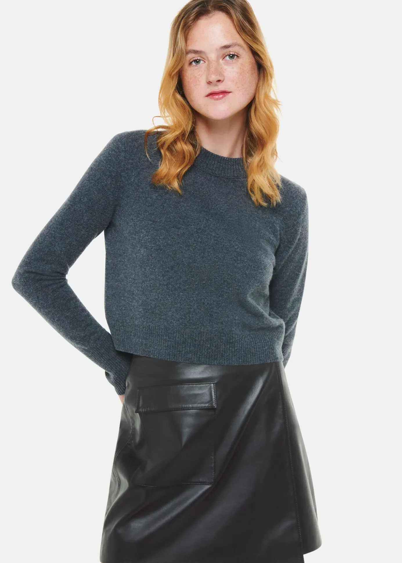 Black Wrap Leather Mini Skirt
