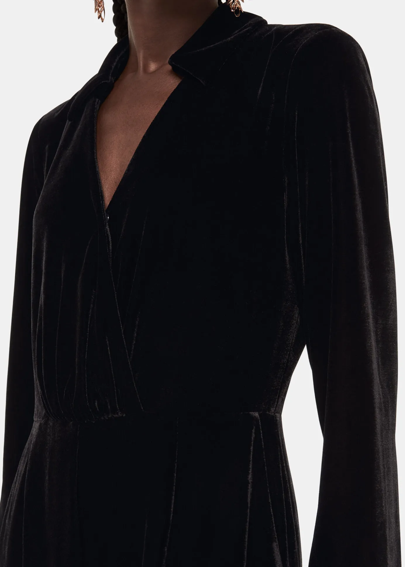 Black Wrap Velvet Jumpsuit