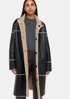 Black Zo Reversible Shearling Coat