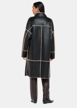 Black Zo Reversible Shearling Coat