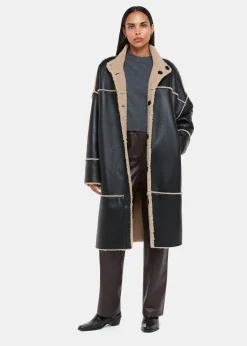 Black Zo Reversible Shearling Coat
