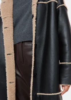 Black Zo Reversible Shearling Coat