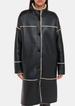 Black Zo Reversible Shearling Coat