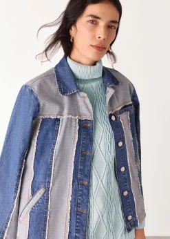 Blue Aoife Fine Cable Roll Neck