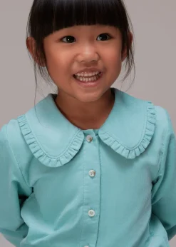 Blue Babycord Collar Top