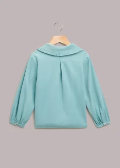 Blue Babycord Collar Top