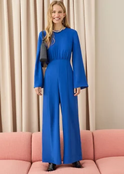 Blue Bonnie Gathered Jumpsuit
