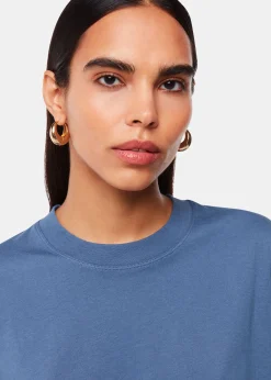 Blue Cropped Relaxed Tee