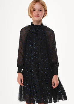 Blue Effy Metallic Dobby Dress