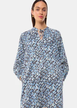 Blue Feathered Wing Marnie Dress