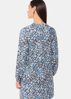Blue Feathered Wing Marnie Dress