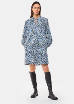 Blue Feathered Wing Marnie Dress