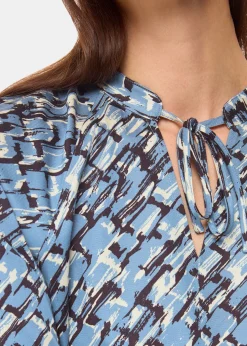 Blue Feathered Wing Marnie Dress
