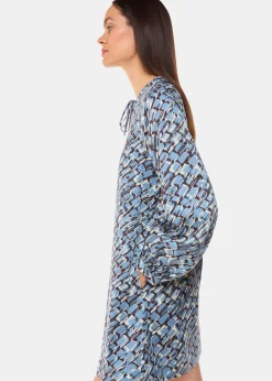 Blue Feathered Wing Marnie Dress