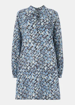 Blue Feathered Wing Marnie Dress