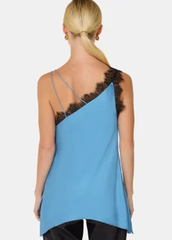 Blue Iris Lace Detail Wrap Cami