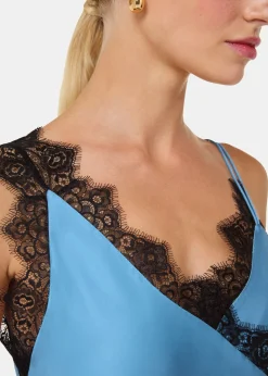 Blue Iris Lace Detail Wrap Cami