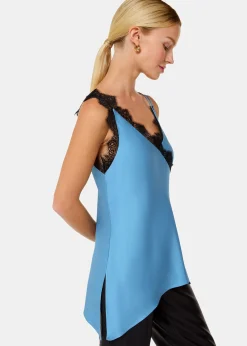 Blue Iris Lace Detail Wrap Cami