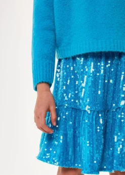 Blue Isadora Sequin Skirt