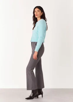 Blue Isla Cropped Fluffy Cardigan