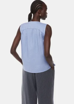 Blue Laura Linen Tank